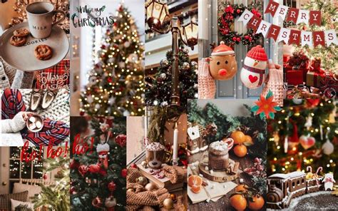 Christmas desktop wallpaper (collage) 15+ Aesthetic Christmas Wallpaper ...