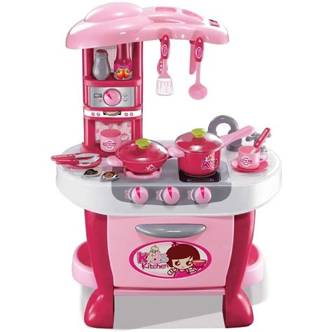 Kids Kitchen Little Chef Cook Play Set with Lights and Sound - Walmart ...