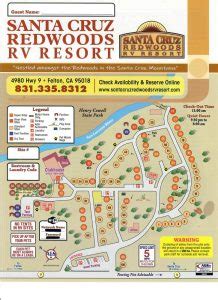 Santa Cruz Redwoods RV Resort Park Map & Guest Guide