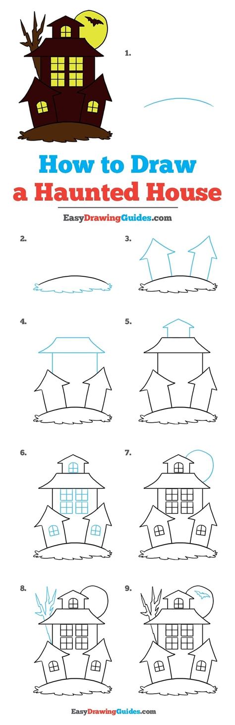 How to Draw a Haunted House - Really Easy Drawing Tutorial