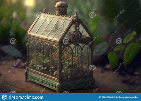 Vintage Victorian Greenhouse Stock Illustration - Illustration of green ...