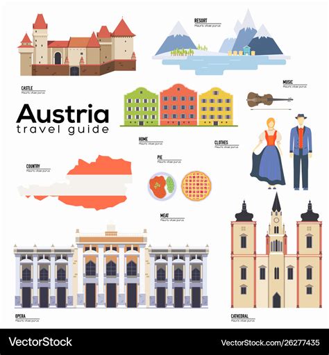 Austria travel guide template set austrian Vector Image