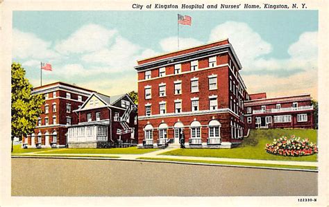 City of Kingston Hospital and nurses home Kingston, New York, USA Hospital Postcard ...