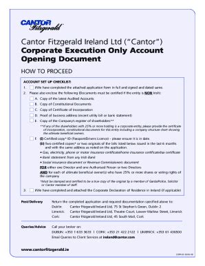 Fillable Online Cantor Fitzgerald Ireland Ltd (Cantor) Corporate ...