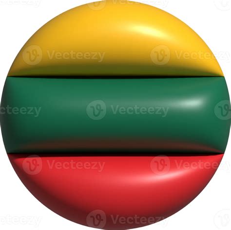 Lithuania flag circle 3D. 22501764 PNG