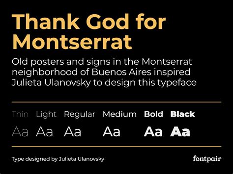 Montserrat - Sans-Serif Google Font by fontpair on Dribbble