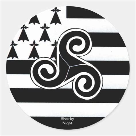 Brittany Flag (Breton) Classic Round Sticker | Zazzle