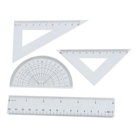 Students Maths Geometry Stationery Ruler Set Squares Protractor-in ...