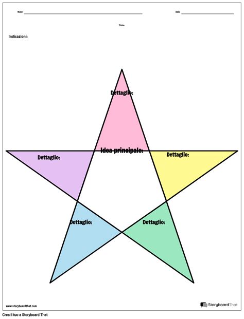 Idea Principale e Dettagli Star Color Storyboard