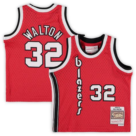 Infant Mitchell & Ness Bill Walton Red Portland Trail Blazers 1976/77 Hardwood Classics Retired ...