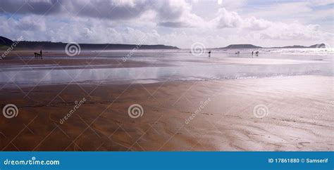 Rhossili beach and bay stock photo. Image of landscape - 17861880