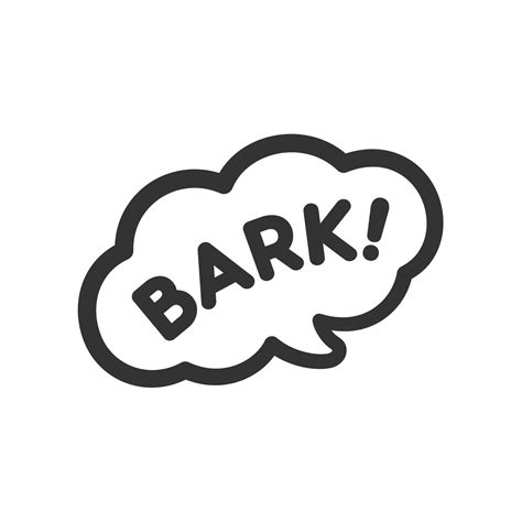 Bark text in a speech bubble balloon clipart. Cartoon comics dog animal bark sound effect and ...