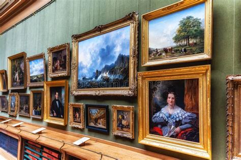 Netherlands, Haarlem, Teylers Museum, Art Collection with Paintings in One of the 2 Rooms ...