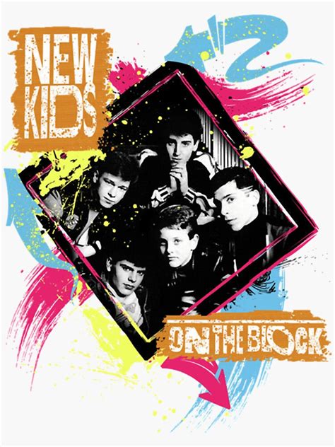 "NKOTB Art New And Kids Retro On Music The Block For Fan" Sticker for ...