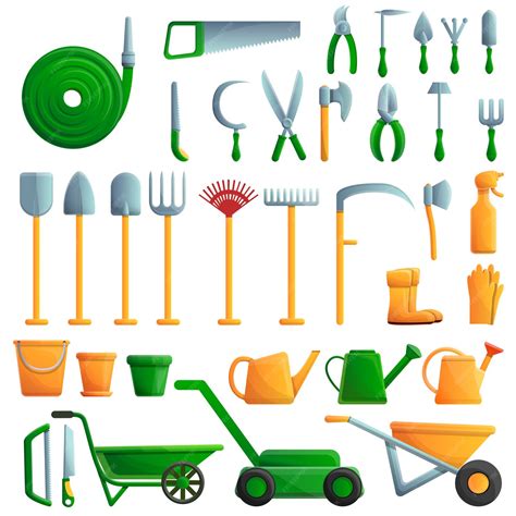 Premium Vector | Gardening tools set, cartoon style