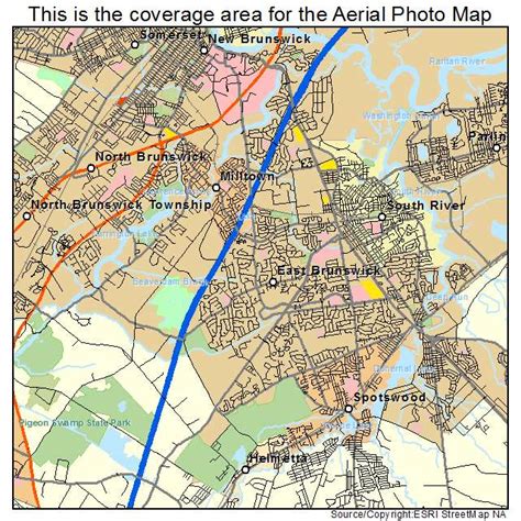 Aerial Photography Map of East Brunswick, NJ New Jersey