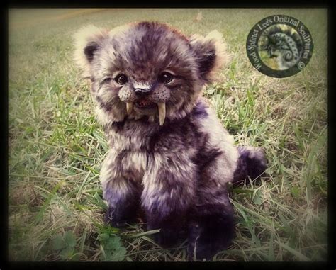 Hand Made Poseable Baby Sabertooth Tiger | Cute fantasy creatures, Cute ...