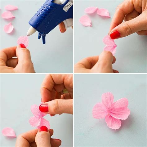 How to Make a Cherry Blossom Flower Crown - Brit + Co Paper Tree Craft, Tissue Paper Trees ...