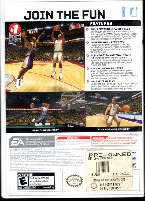 EA Sports NBA Live 08 ( Wii Game)