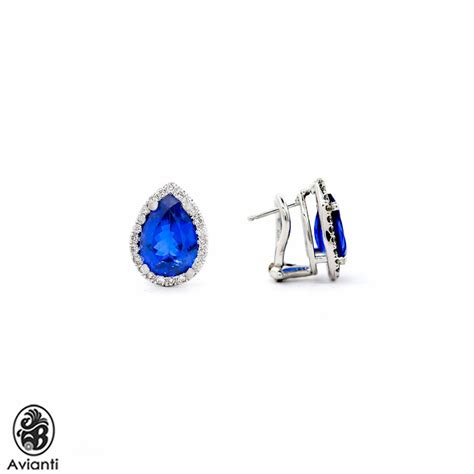 Tanzanite Earrings Diamond Halo and Tanzanite Earringssingle - Etsy