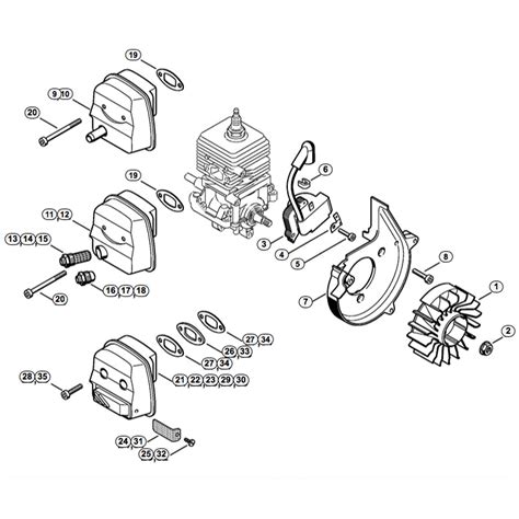 Stihl BG 55 Blower (BG55) Parts Diagram, Ignition/Muffler