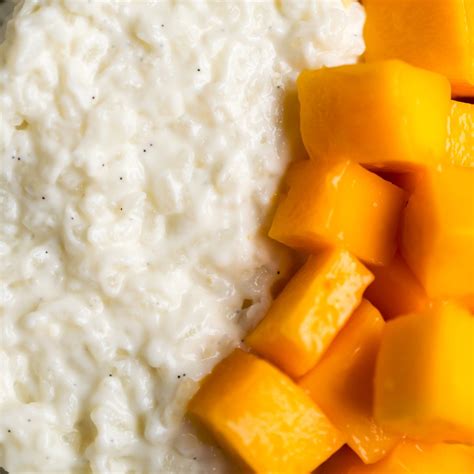 Coconut Rice Pudding with Mango - Cooks and Kid