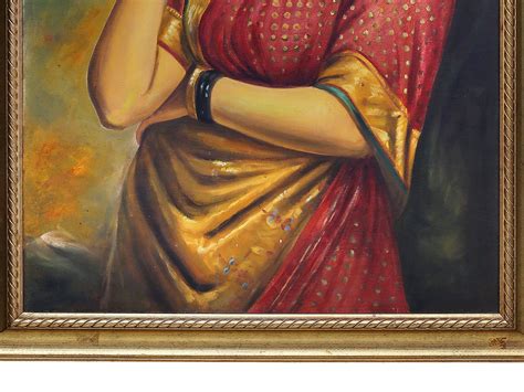 Madri or The Maharashtrian Lady with Fruits | Raja Ravi Verma Oil Painting | Exotic India Art