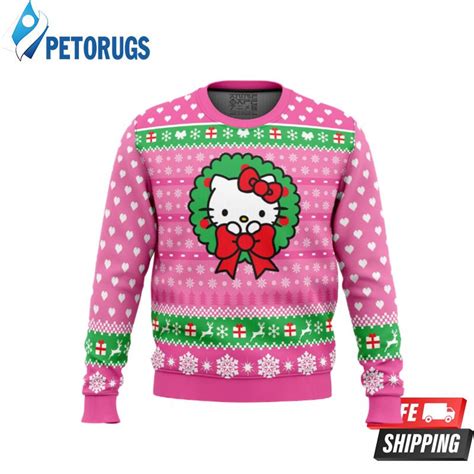 Cute Christmas Hello Kitty Ugly Christmas Sweaters - Peto Rugs