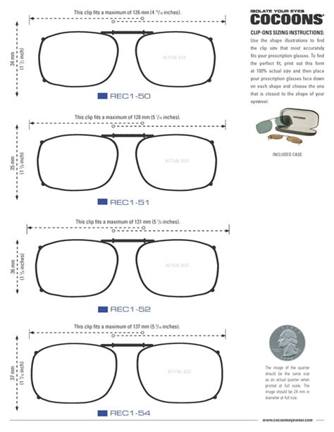 Cocoons Clip On Sunglasses Size Chart: A Visual Reference of Charts ...