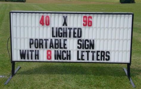 NEW 96 x 40" Portable Economy Lighted Roadside Reader Board Sign + Letter Set! | eBay