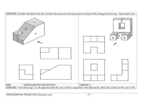 Orthographic projection exercises