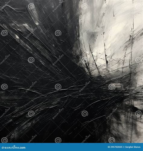 An Abstract Painting with Black and White Paint, AI Stock Illustration - Illustration of ...