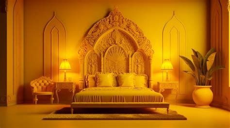 Premium AI Image | Modern yellow bedroom ideas transitional style pictures AI Generated art