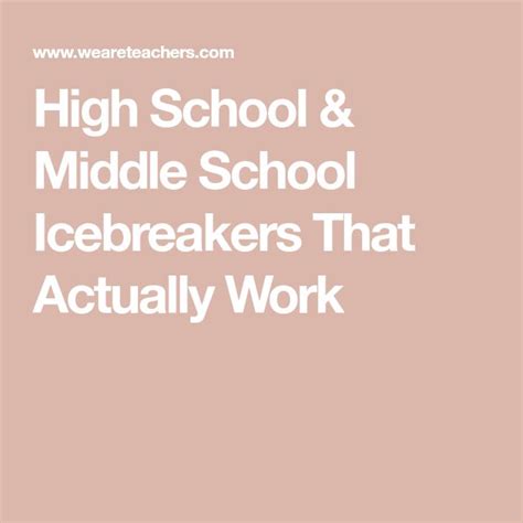 25 Icebreakers for Middle and High School Students That Really Work ...