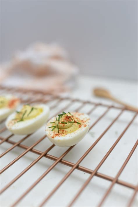 Horseradish Deviled Eggs - Peaches to Pearls