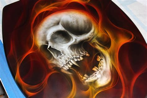 Fire Painting, Skull Painting, Air Brush Painting, Airbrush Art ...