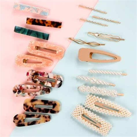 SYEENIFY Fashion Hair Clips Set, 20 PCS Pearls Hair Clips Acrylic Resin ...