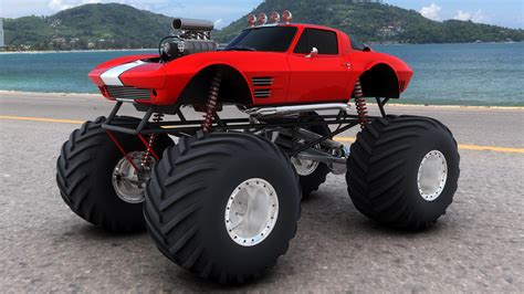 HD Monster Truck Trucks 4x4 Wheel Wheels Corvette Corvettes Hot Rod ...