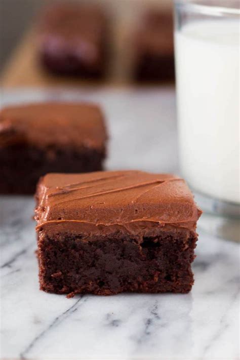 Fudge Brownies with Chocolate Frosting - Just So Tasty