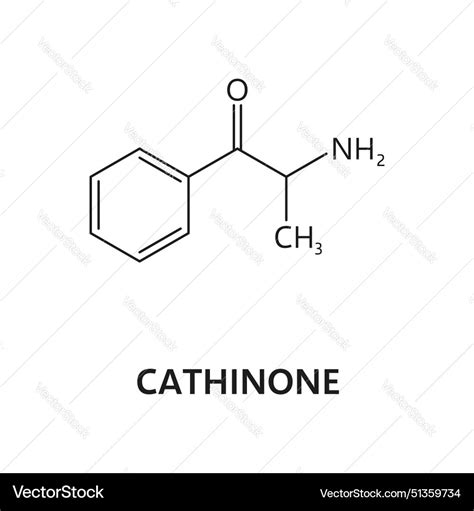 Synthetic drug cathinone molecule structure Vector Image