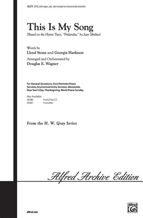 This Is My Song: SATB Choral Octavo: Jean Sibelius | Sheet Music