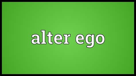 Alter ego Meaning - YouTube