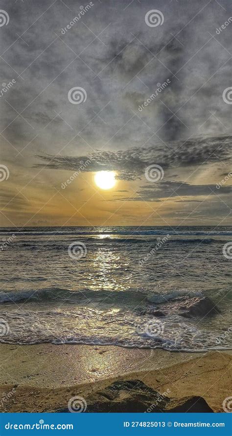 Peaceful Beach Sunset Photograph Stock Image - Image of ocean ...