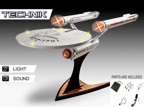 U.S.S. Enterprise NCC-1701 Model Kit 1/600 with Sound & Light Up, Star ...