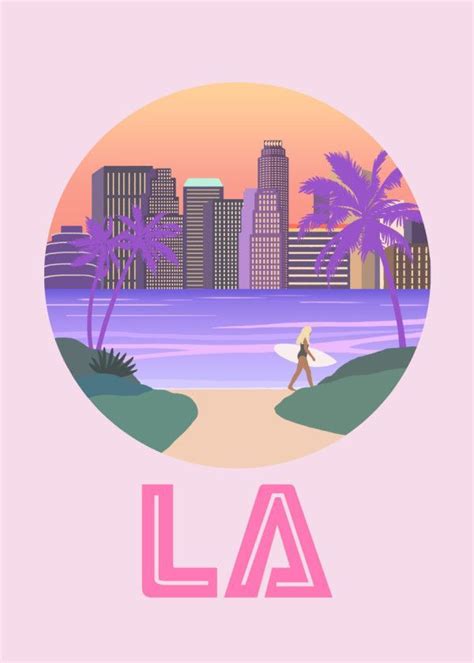 Los Angeles City Illustration von hyun lee | Poster aus Metall | City illustration, Los angeles ...
