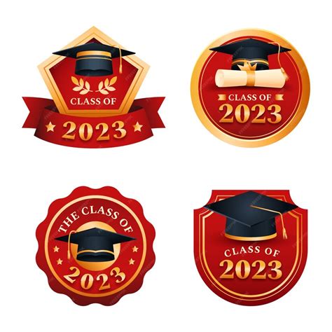 Free Vector | Gradient class of 2023 badges collection