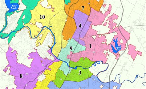 Austin City Council District Map - Maps Model Online