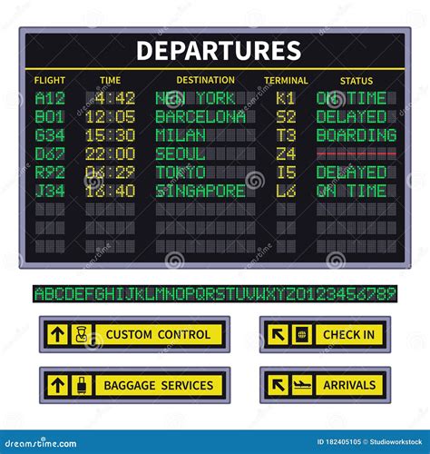 Departure Board. Airport Board Announcement Vector Stock Vector ...