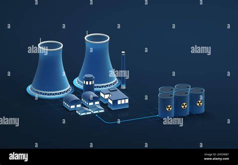 Nuclear power station and nuclear energy, 3d rendering. Computer digital drawing Stock Photo - Alamy