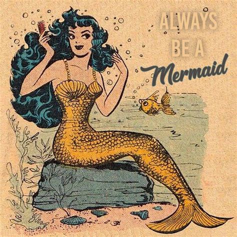 Vintage always be a mermaid poster art decorative metal sign ...